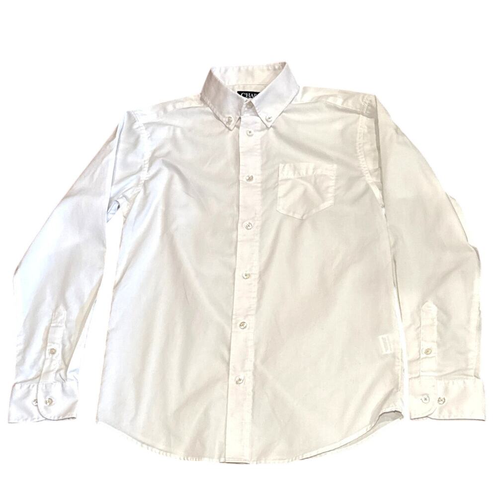 NWOT Chaps White dress shirt boys 12 youth kids Long sleeve Button down Collared